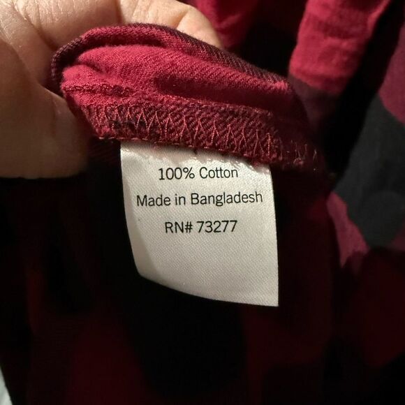 Sonoma Red and Black Plaid Button Down Shirt Size XL - Picture 7 of 8